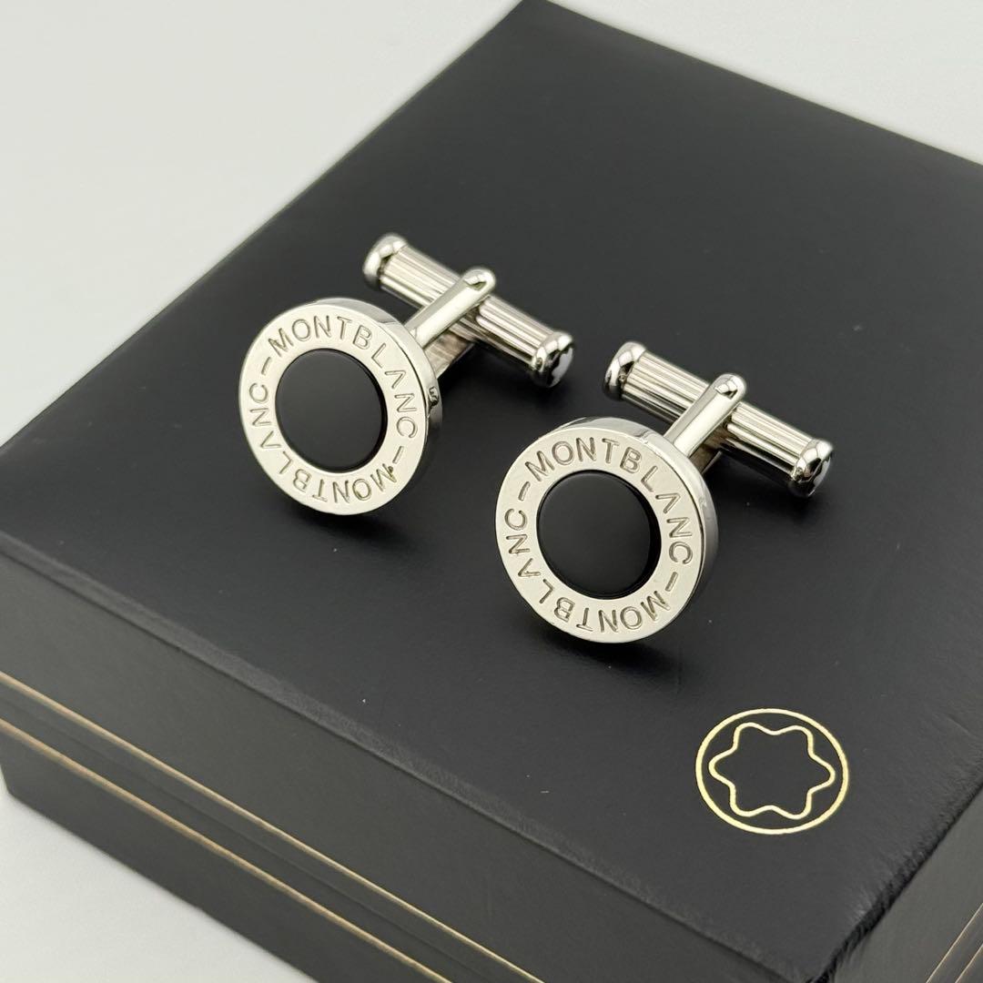 極美品✨ モンブラン マイスターシュテュック オニキス ラウンド カフリンクス