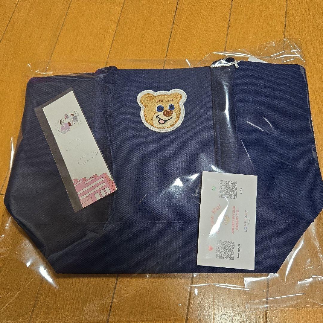 FEILER　オールドテディ　トートバック　ネイビー　ラブラリーバイフェイラー