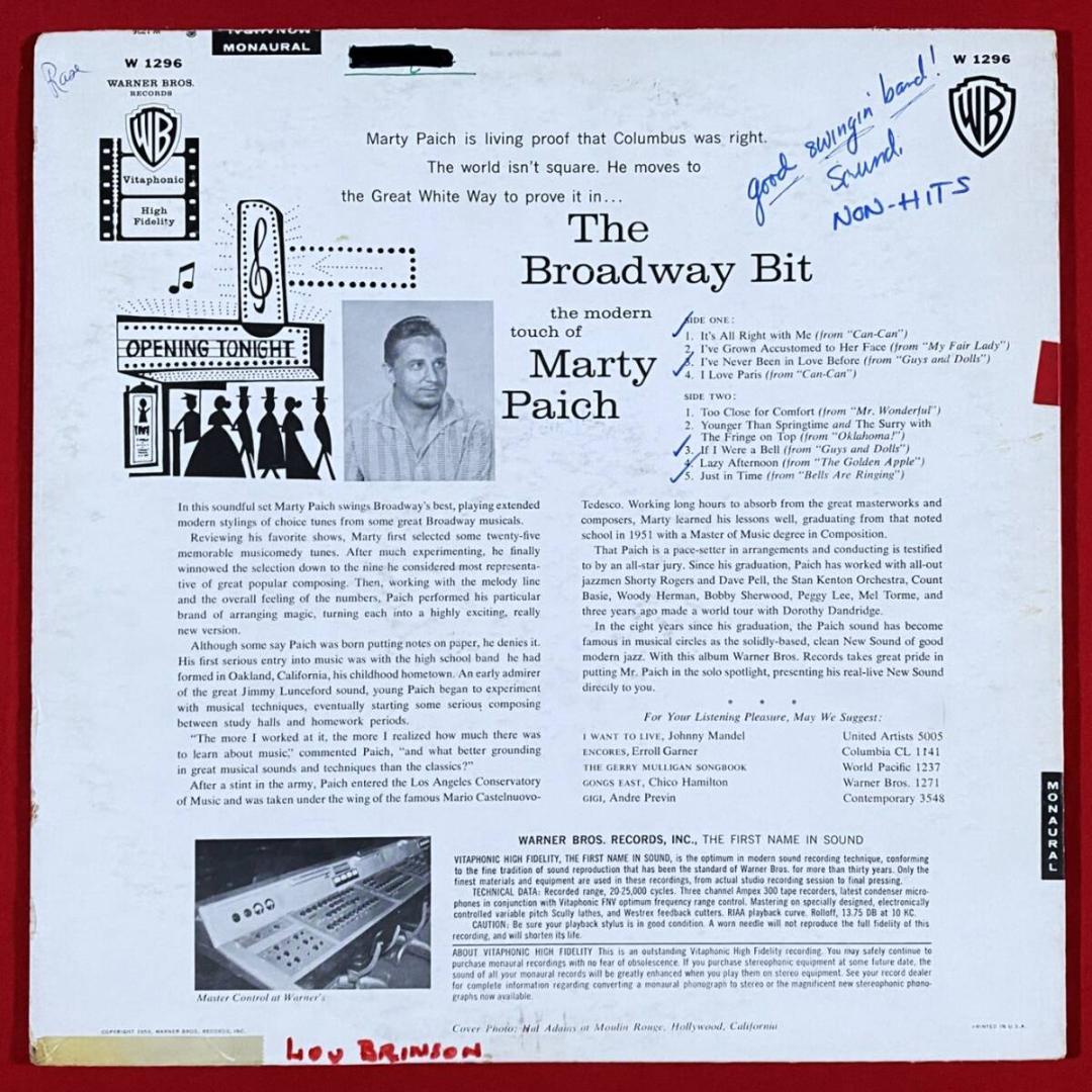 ★超希少プロモ盤【USオリジナル／MONO／深溝DG】マーティ・ペイチ／踊り子