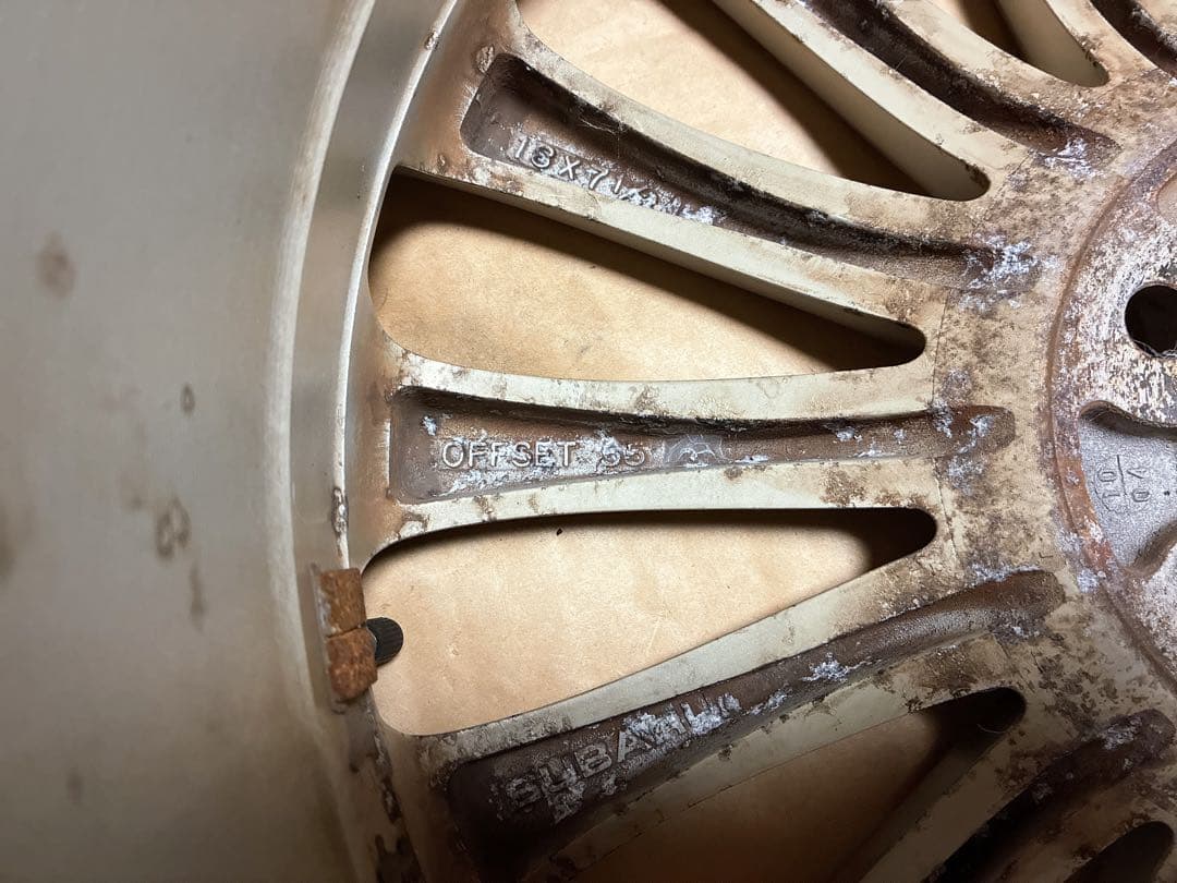 ②レガシィ 純正ホイール 18 7.5J+55 5穴 PCD100 BR9 BM