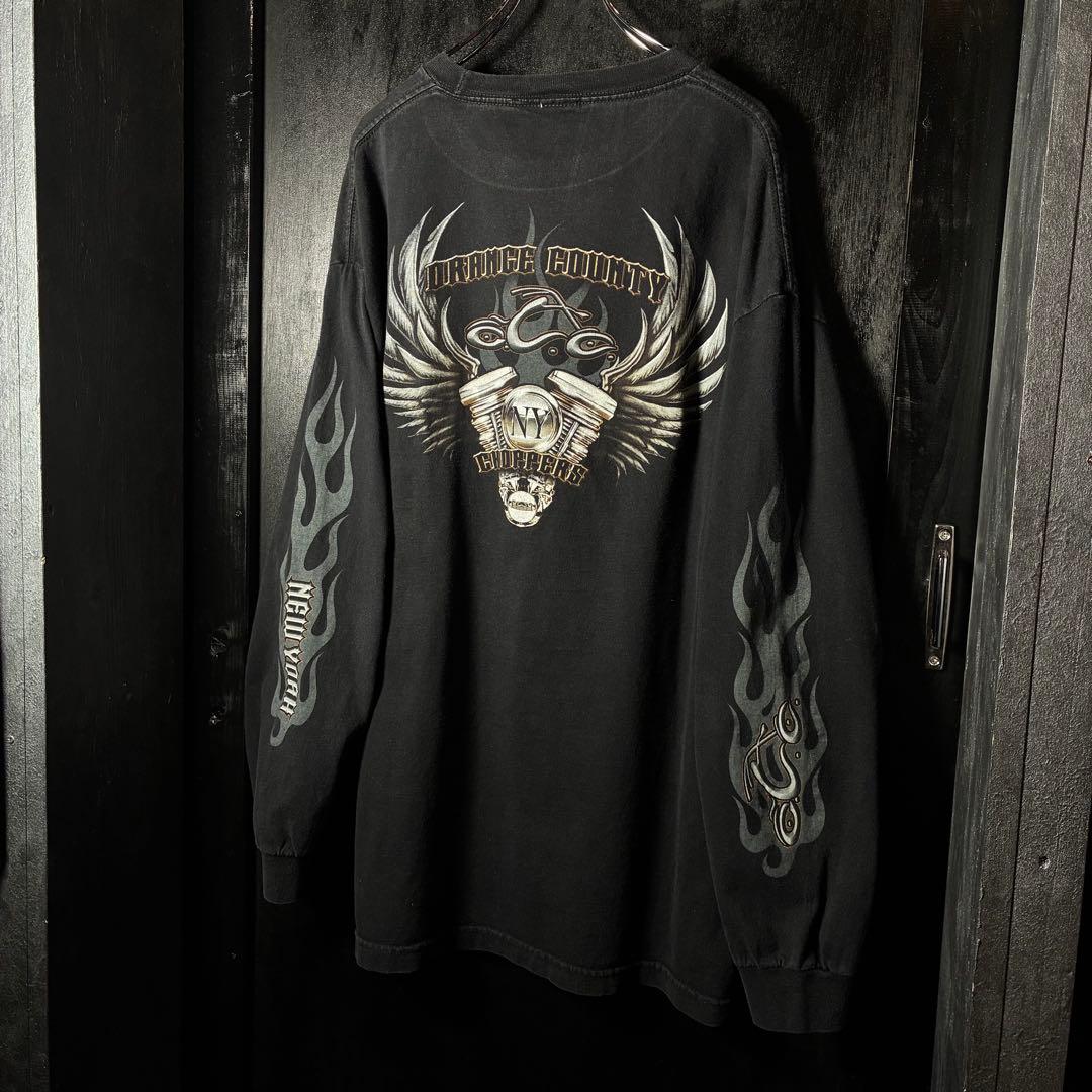 ORANGE COUNTY CHOPPERS ロンT 袖フレイム　チョッパー