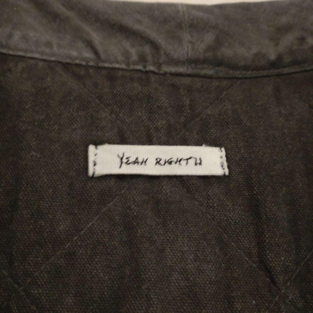 YEAH RIGHT!! ロング丈 ジレ コート 異素材 グレー ボア