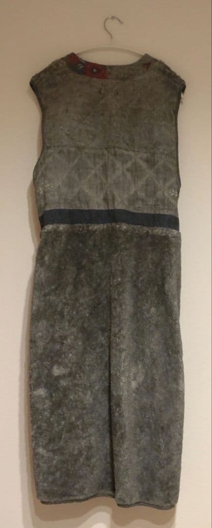 YEAH RIGHT!! ロング丈 ジレ コート 異素材 グレー ボア