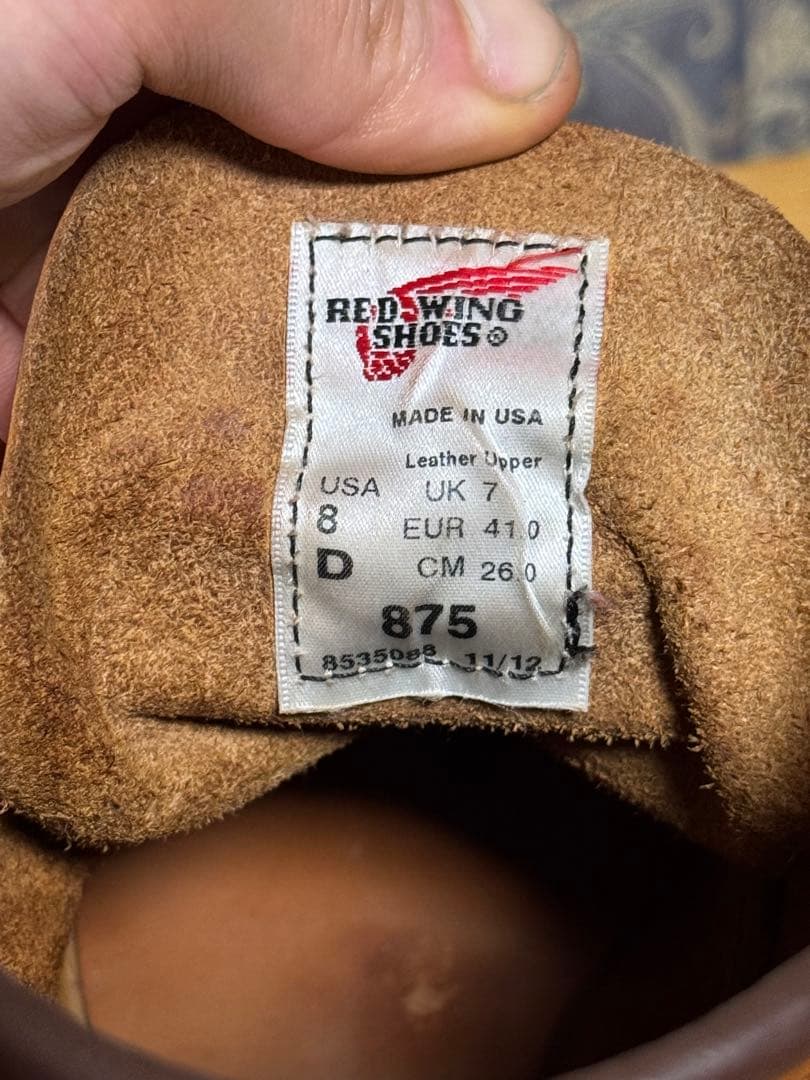 希少US8D レッドウィング875 26cm
