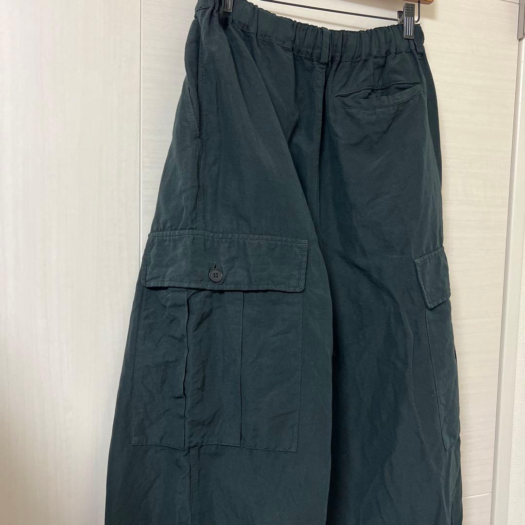 nest Robe コットンリネン石目 コクーンカーゴパンツ　スミクロ