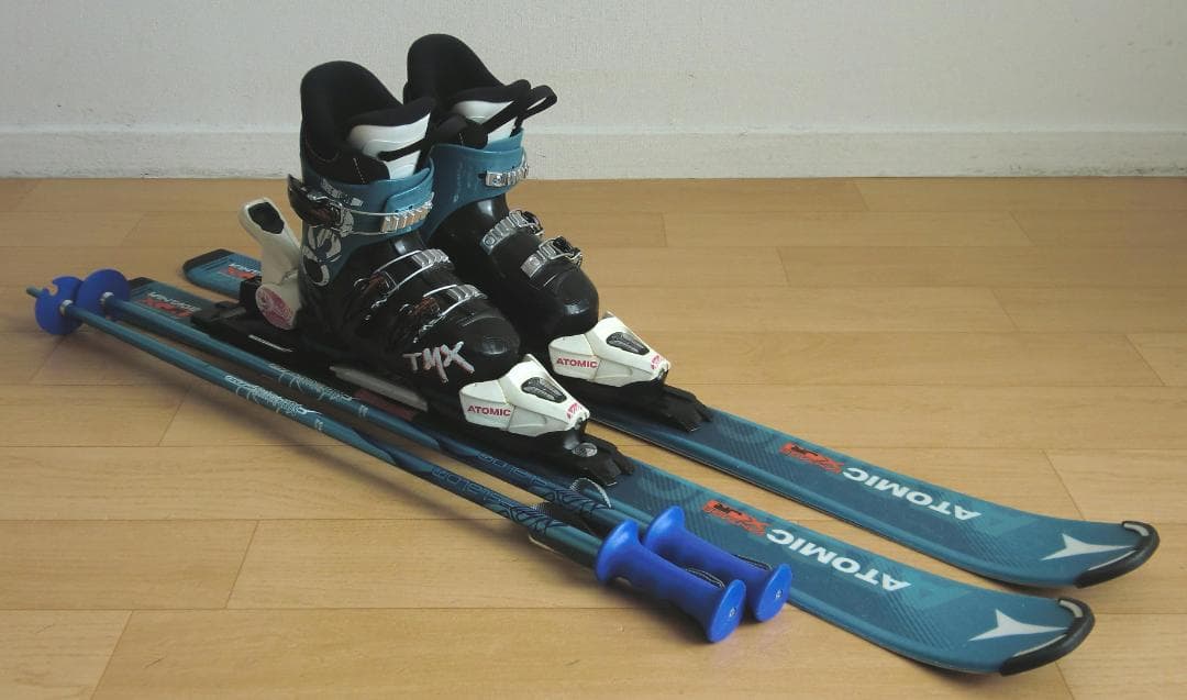 ■■送料無料■ATOMIC■子供用スキー4点セット■100/19.5■WAX■■