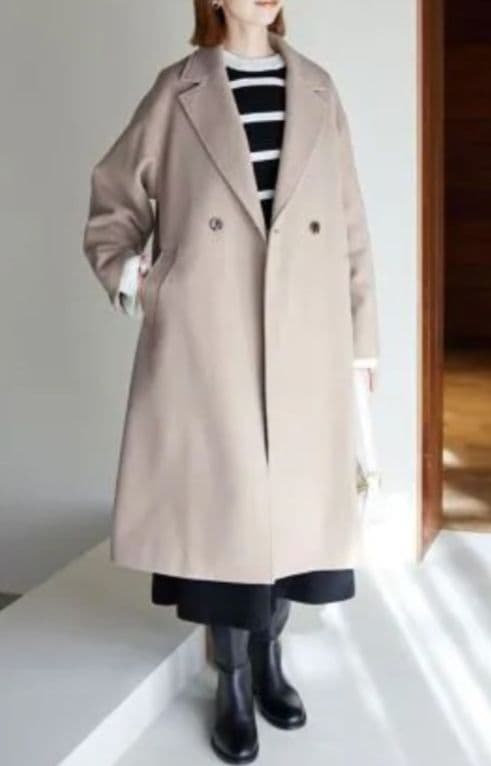 みーこ様　スローブイエナ ECO WOOL ダブルブレストコート 36 ベージュ