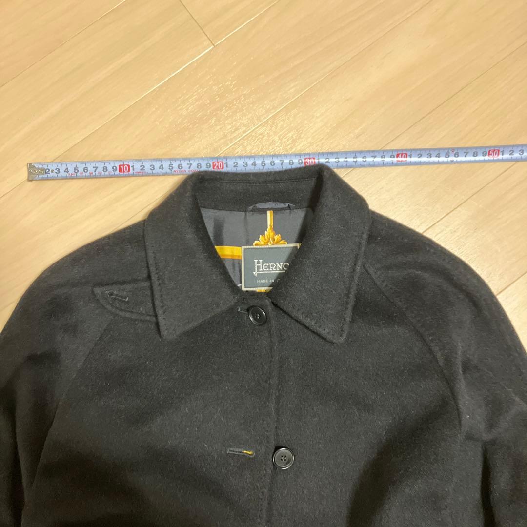 極美品　HERNO ヘルノ　カシミヤ 総柄 シルク ロングコート 42