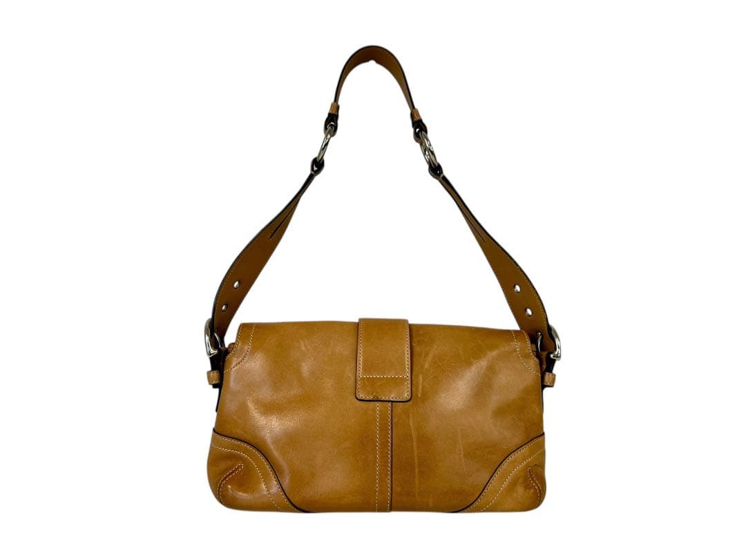 【希少】コーチ ソーホー フラップ ショルダーバッグ レザー キャメル 3653