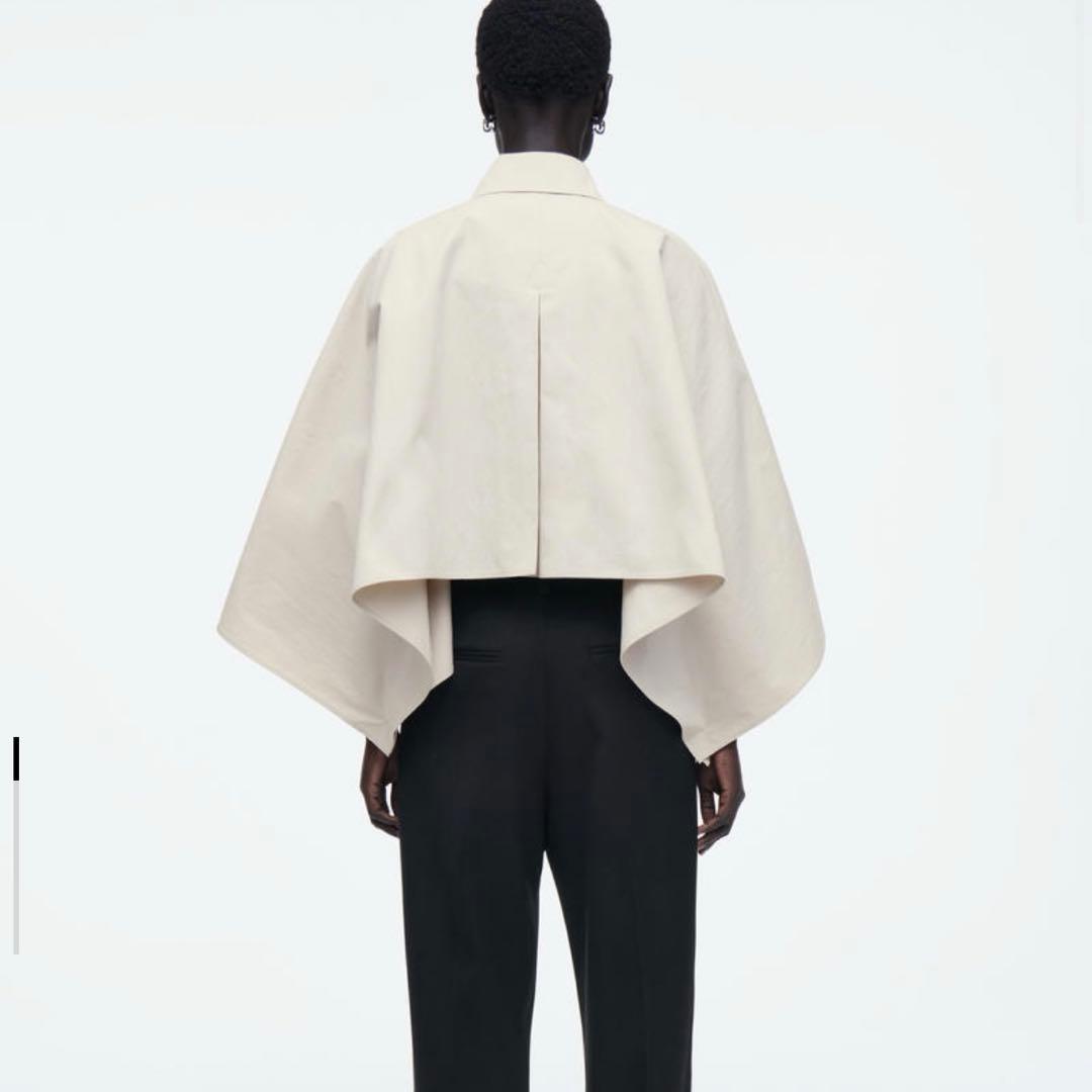 【新品】COS コース オーバーサイズ クロップド トレンチコートケープ