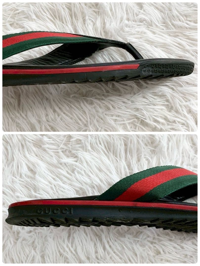 GUCCI　グッチ　シェリーライン　グッチシマ　GGロゴ　トング　レザーサンダル