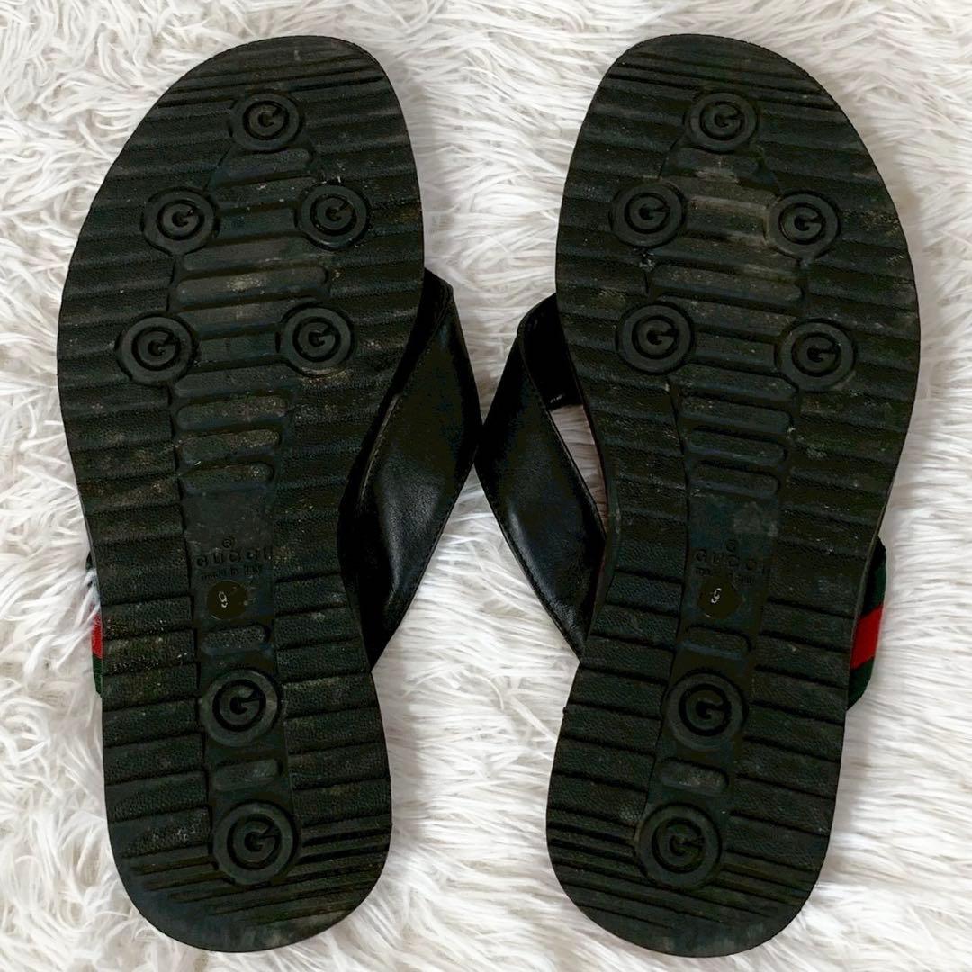 GUCCI　グッチ　シェリーライン　グッチシマ　GGロゴ　トング　レザーサンダル