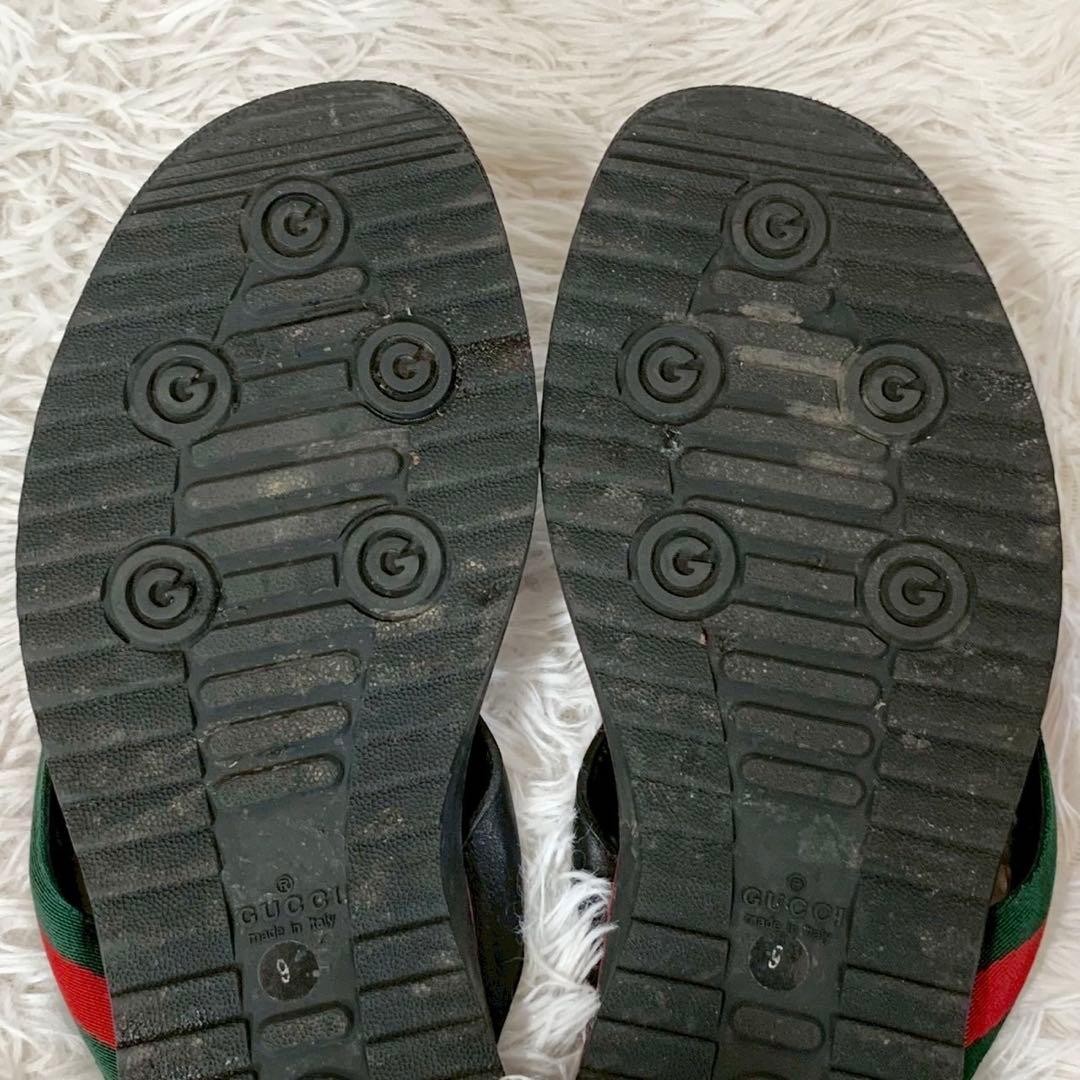 GUCCI　グッチ　シェリーライン　グッチシマ　GGロゴ　トング　レザーサンダル