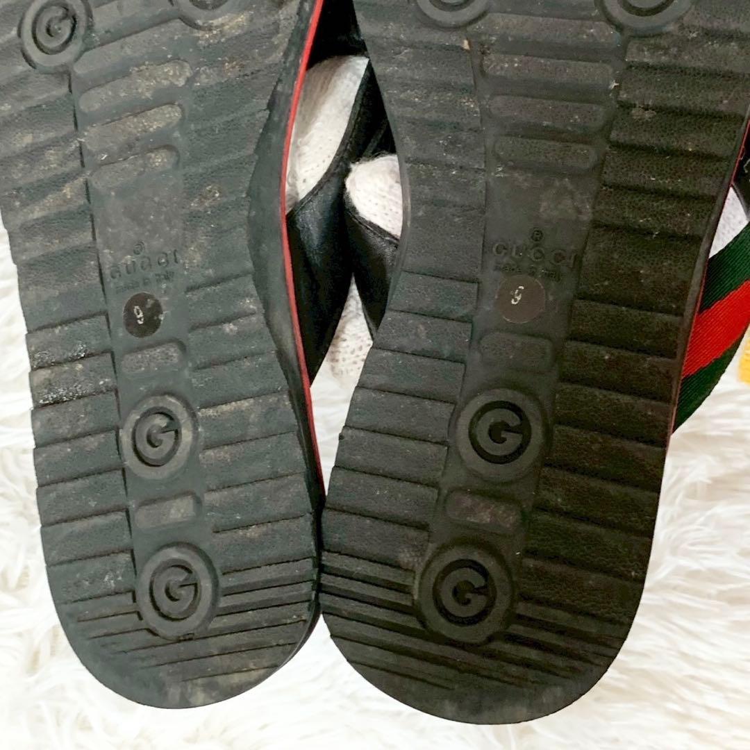GUCCI　グッチ　シェリーライン　グッチシマ　GGロゴ　トング　レザーサンダル