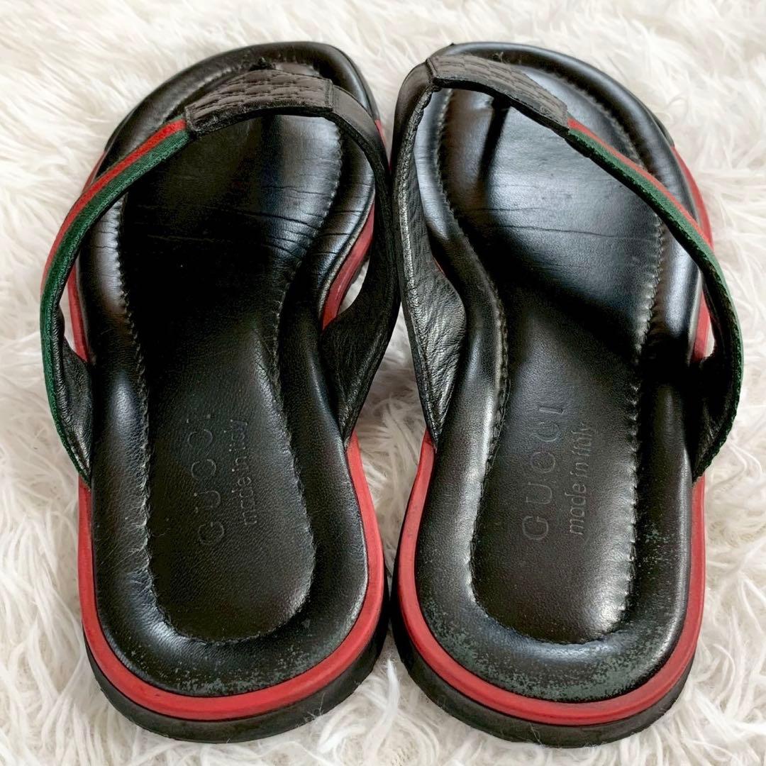 GUCCI　グッチ　シェリーライン　グッチシマ　GGロゴ　トング　レザーサンダル