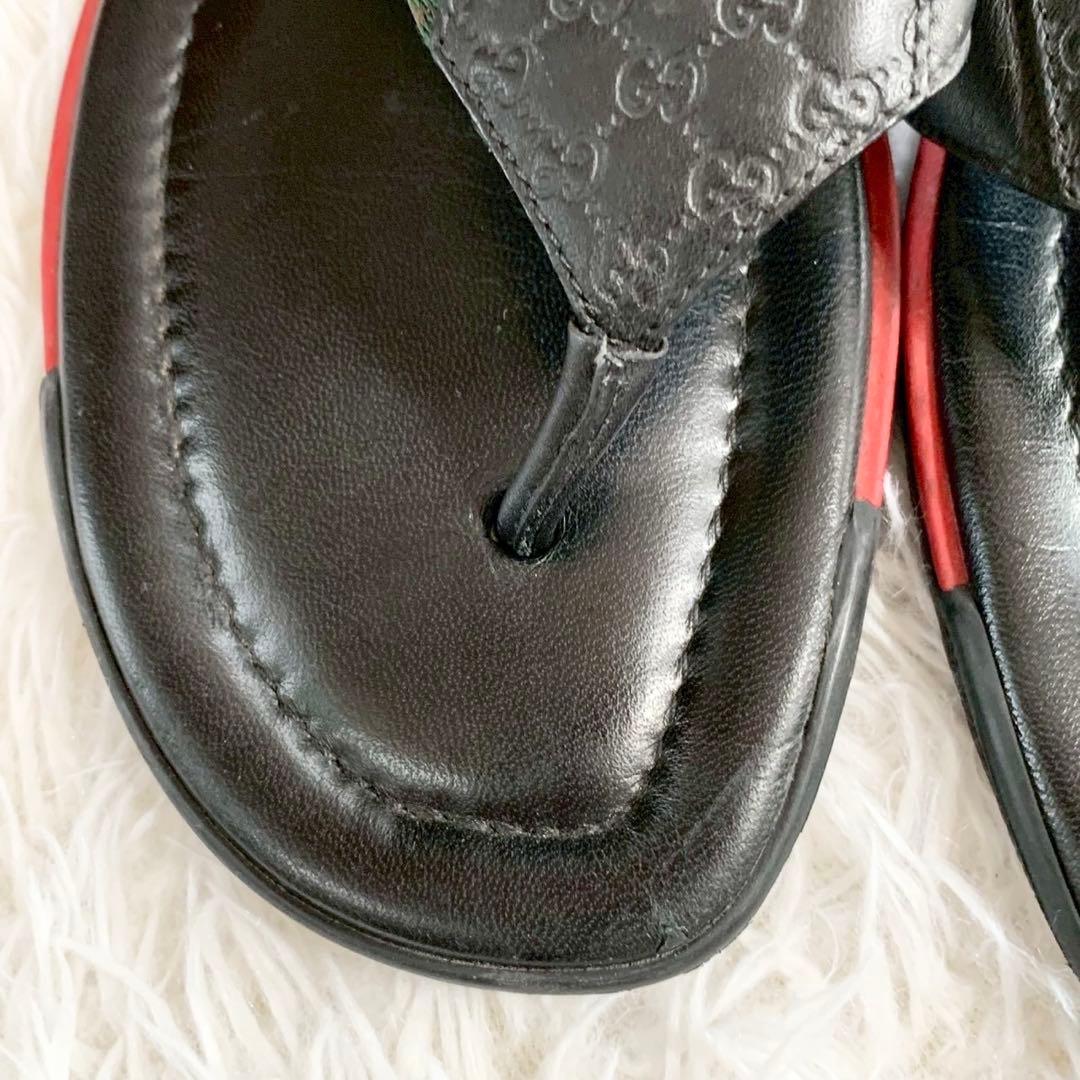 GUCCI　グッチ　シェリーライン　グッチシマ　GGロゴ　トング　レザーサンダル
