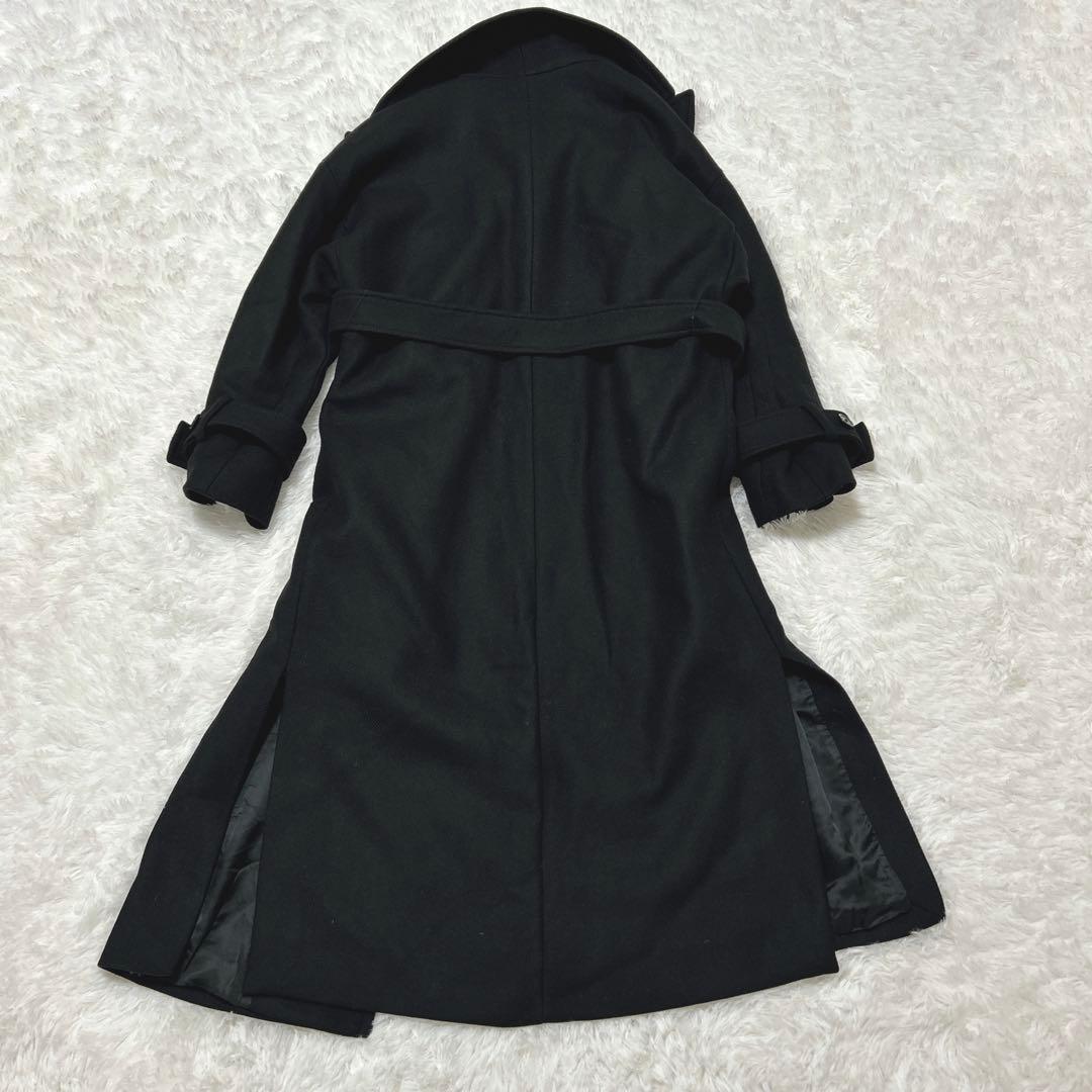 美品✨ZARA MANTECO 女優襟 ベルテッドロングコート 黒 L 810