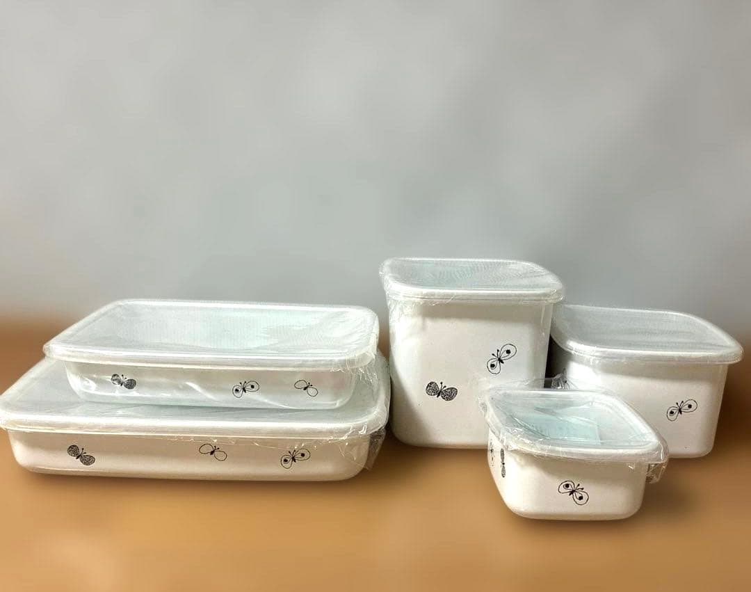 ミナペルホネン　レクタングル　浅型　スクウェア　野田琺瑯