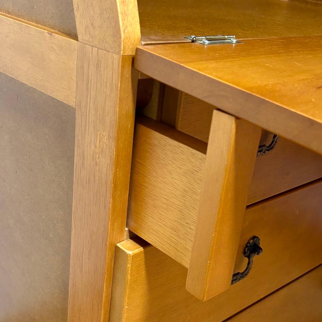 アンティーク調 ライティングビューロー チェスト デスク コンパクト