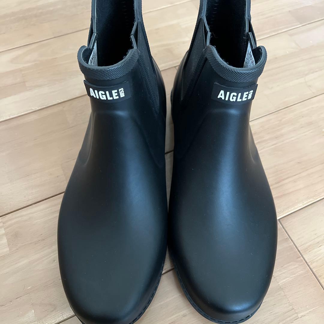 AIGLE ブラック サイドゴア長靴