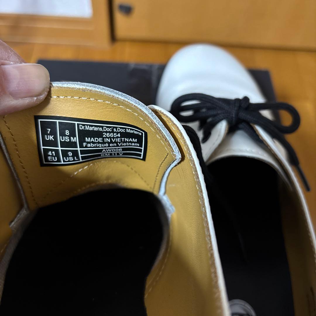 ドクターマーチン　3ホール　ホワイト UK7