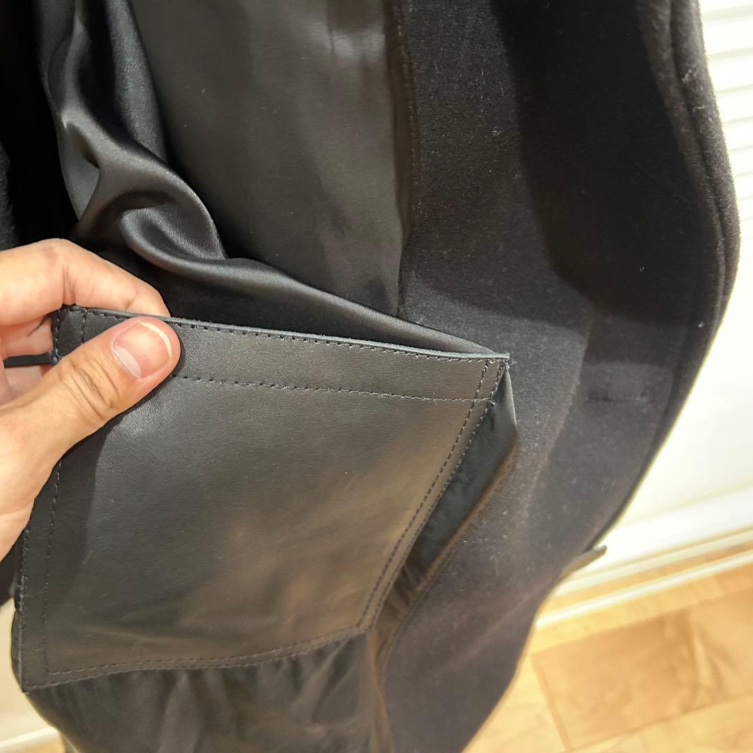 メンズコーチ　黒 ウール ダブルブレストコート coach