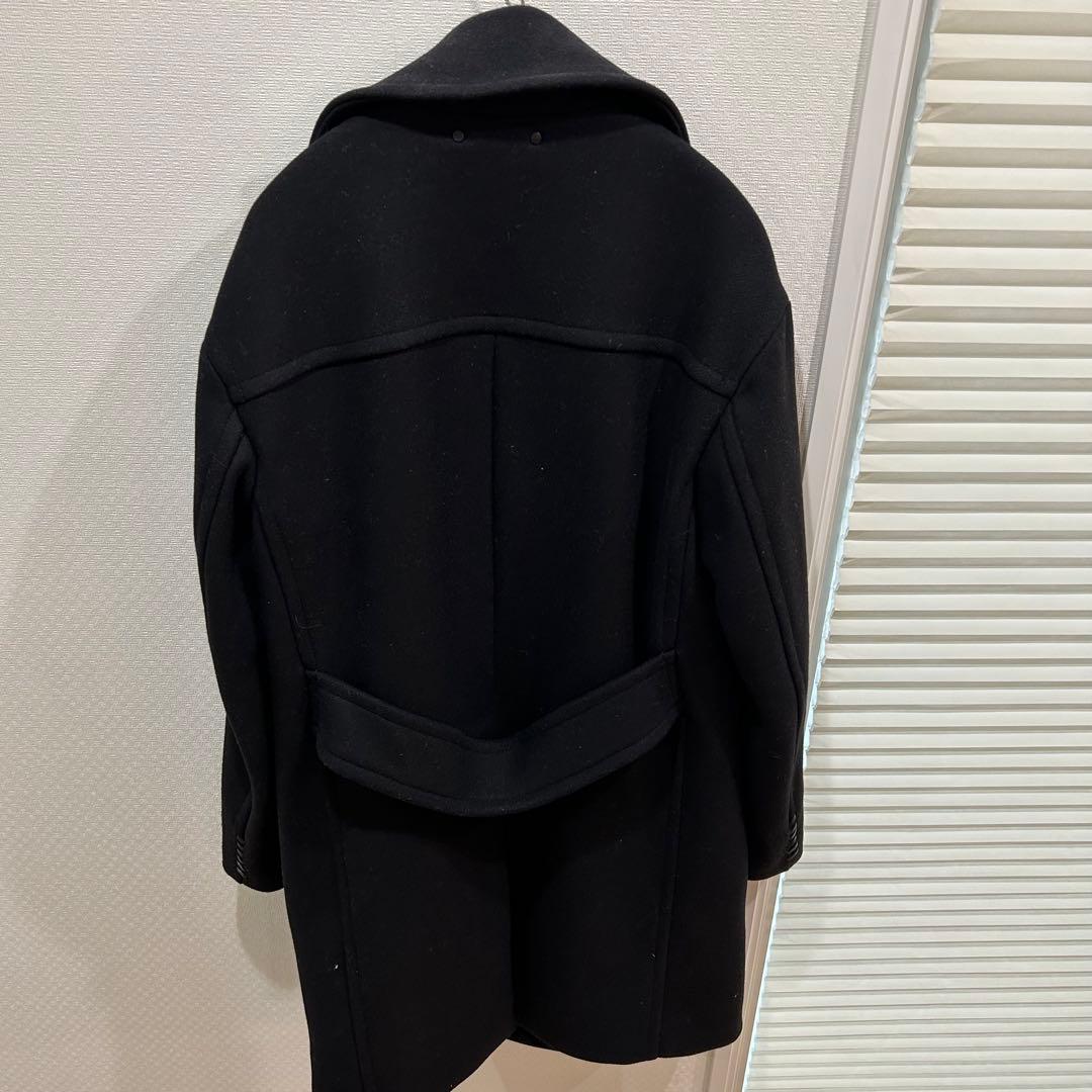 メンズコーチ　黒 ウール ダブルブレストコート coach