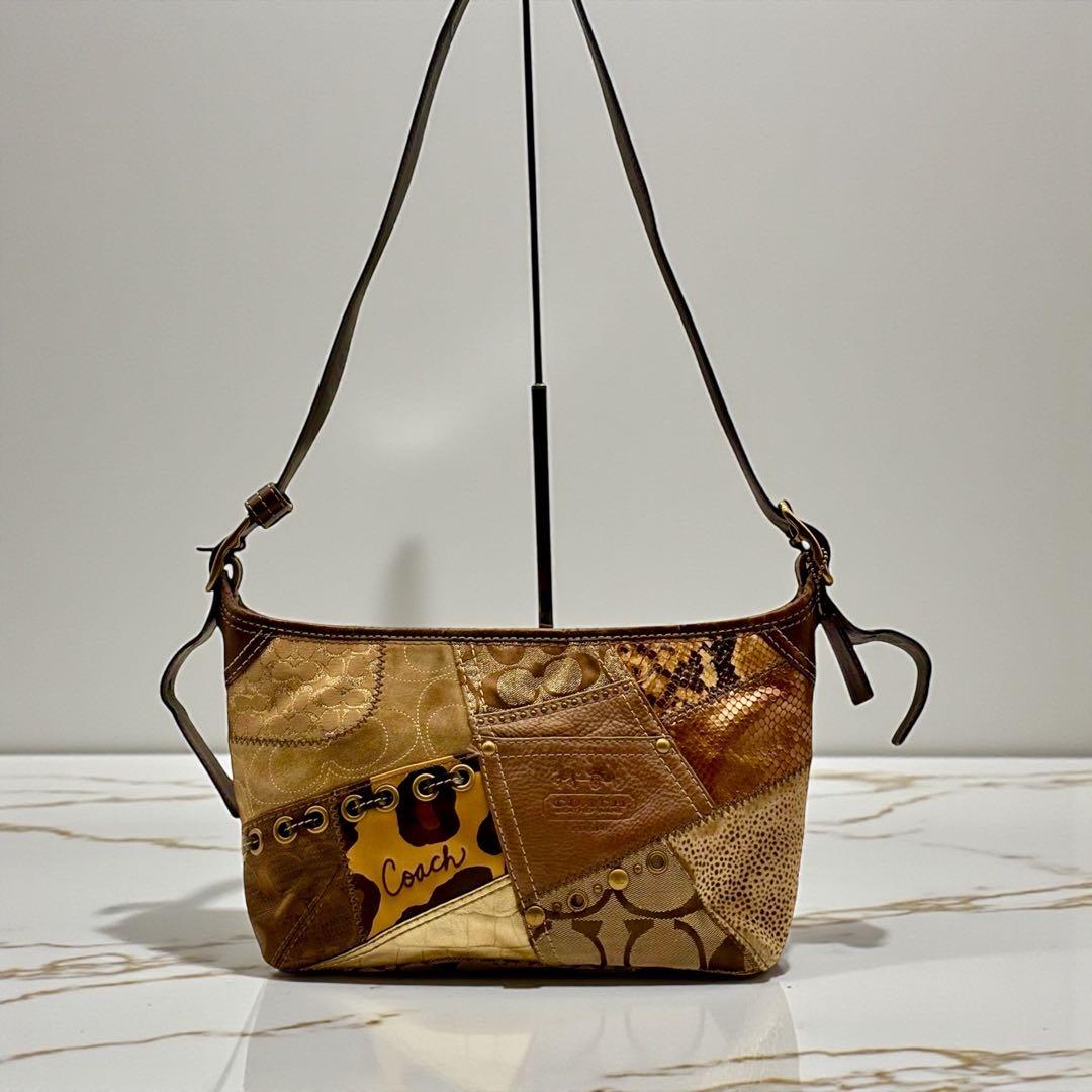 バッグ Vintage Coach Patchwork Shoulder Bag Y2K