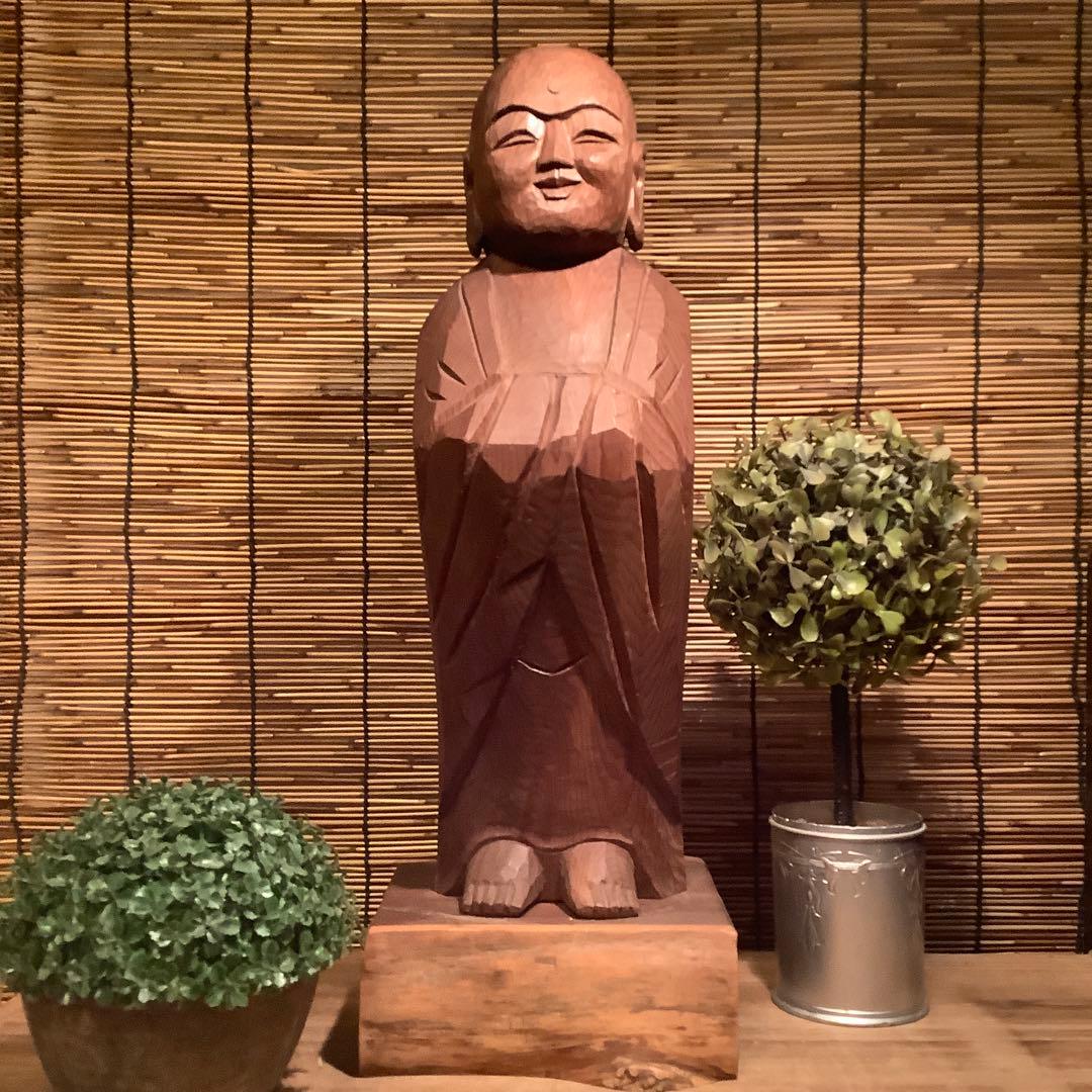 コダック様売約keep「合掌・勢至菩薩＋救世地蔵菩薩」ニ仏・漆金箔・木彫