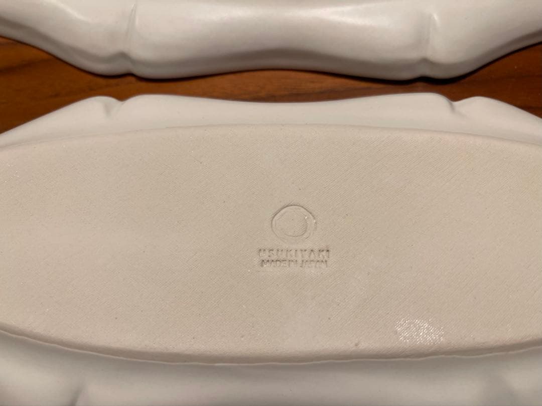 臼杵焼 輪花オーバル長皿 白 White 2枚セット