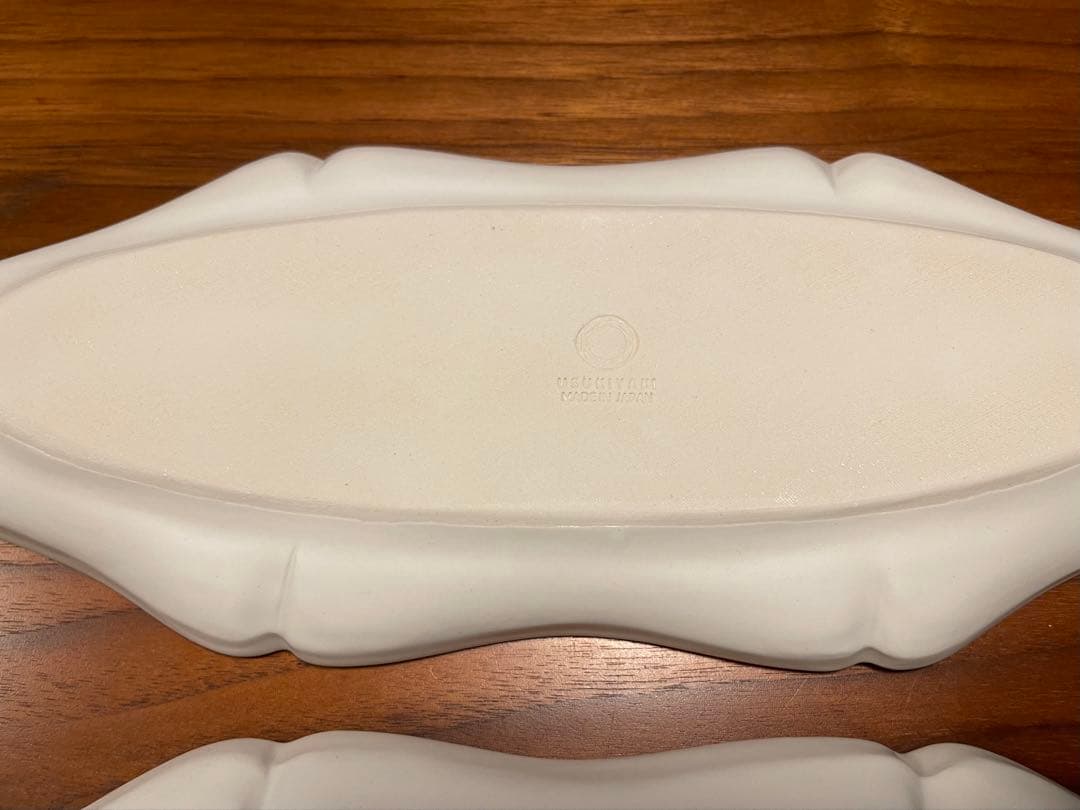 臼杵焼 輪花オーバル長皿 白 White 2枚セット