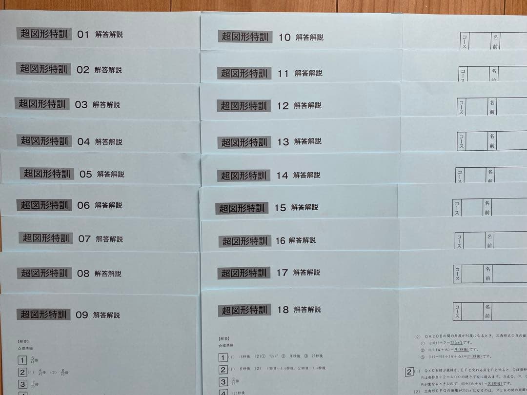 【図形】【裏面未記入】算数超図形特訓 2024年度 36枚フルセット