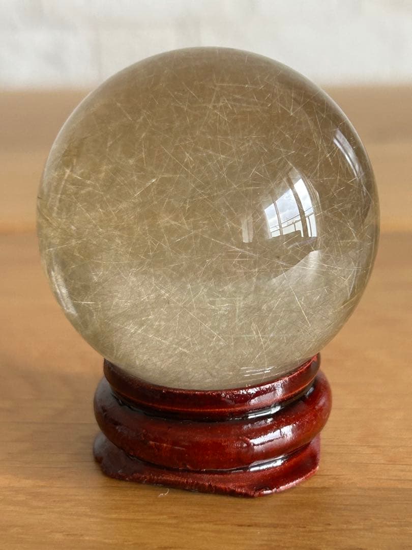 スモーキー　ルチルクォーツ　水晶　スフィア　39.9㎜