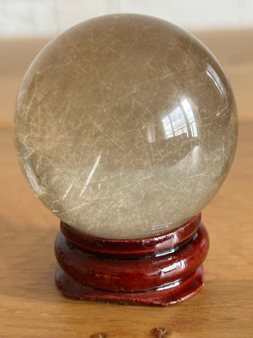 スモーキー　ルチルクォーツ　水晶　スフィア　39.9㎜