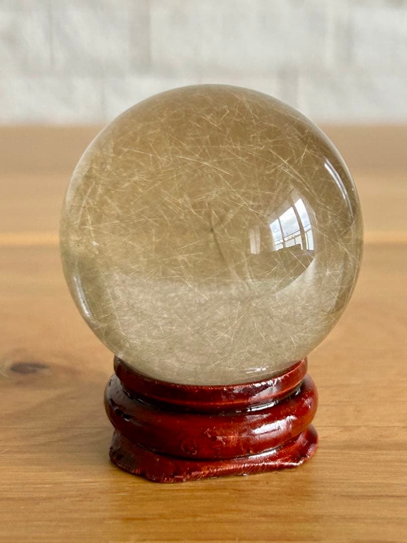 スモーキー　ルチルクォーツ　水晶　スフィア　39.9㎜