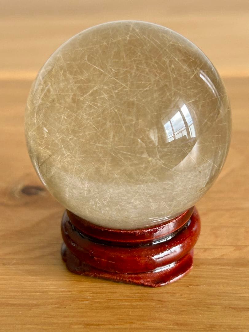 スモーキー　ルチルクォーツ　水晶　スフィア　39.9㎜