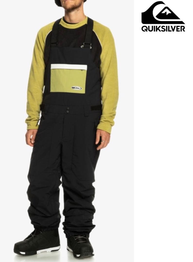 送料無料 新品 QUIKSILVER スノーウェア ビブパンツ M BLK