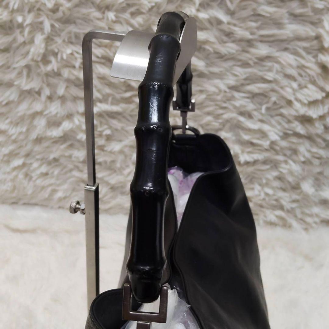 グッチ ワンショルダー レザー バンブー A4可 肩掛け ブラック