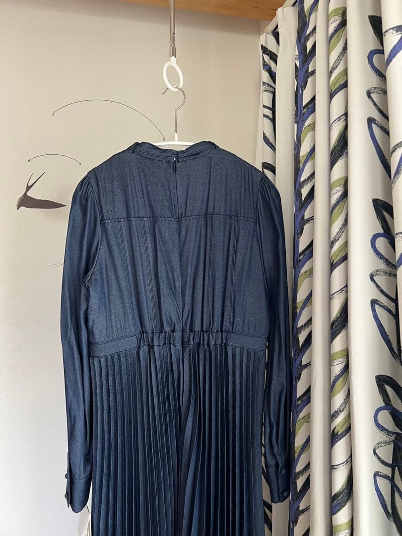【セルフォード]】デニムライクプリーツワンピース 新品