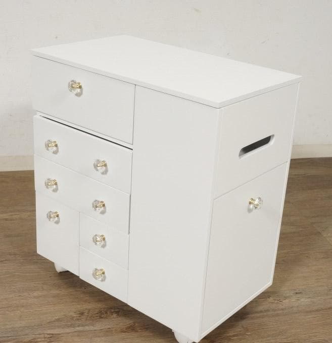 フォロー割【新品】コスメワゴン　クリスタル調ハンドル ドレッサー　コスメ収納