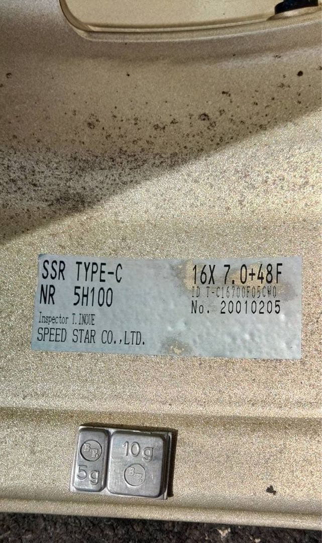 SSR TYPE-C 16インチホイール ゴールド 4本セット