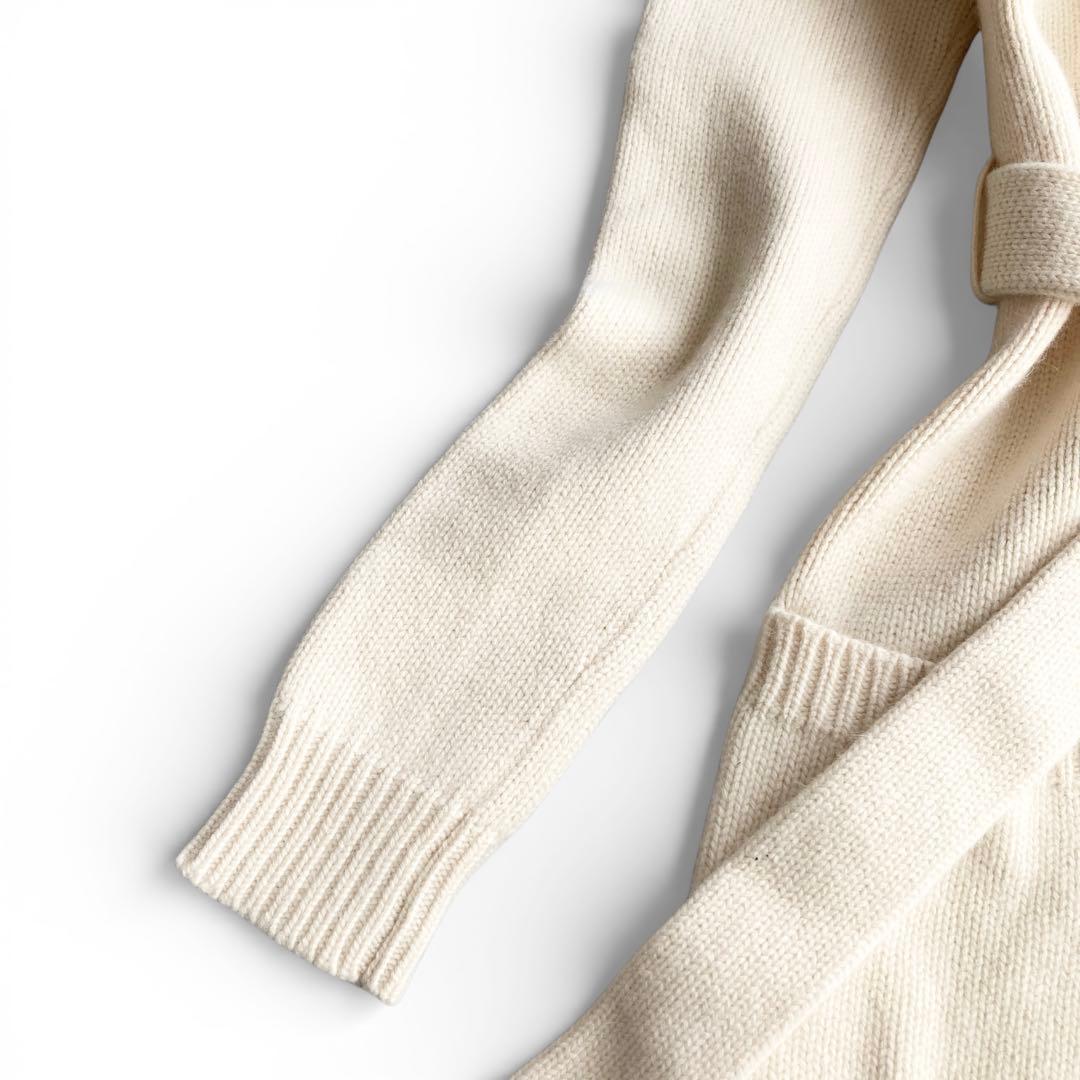 【美品】ラルフローレン ウール シルク混 ベルテッドロングニットワンピース S