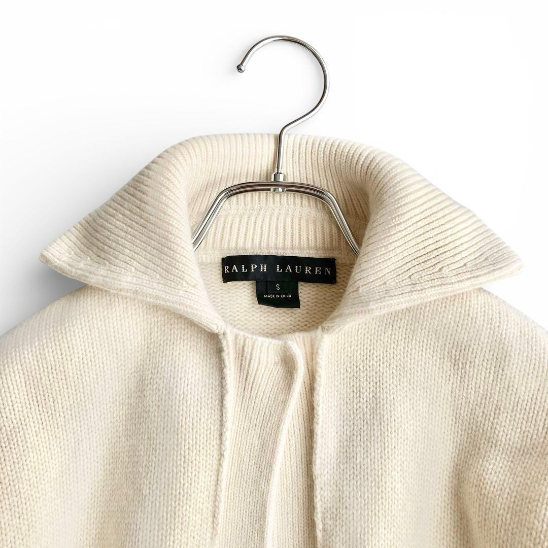 【美品】ラルフローレン ウール シルク混 ベルテッドロングニットワンピース S