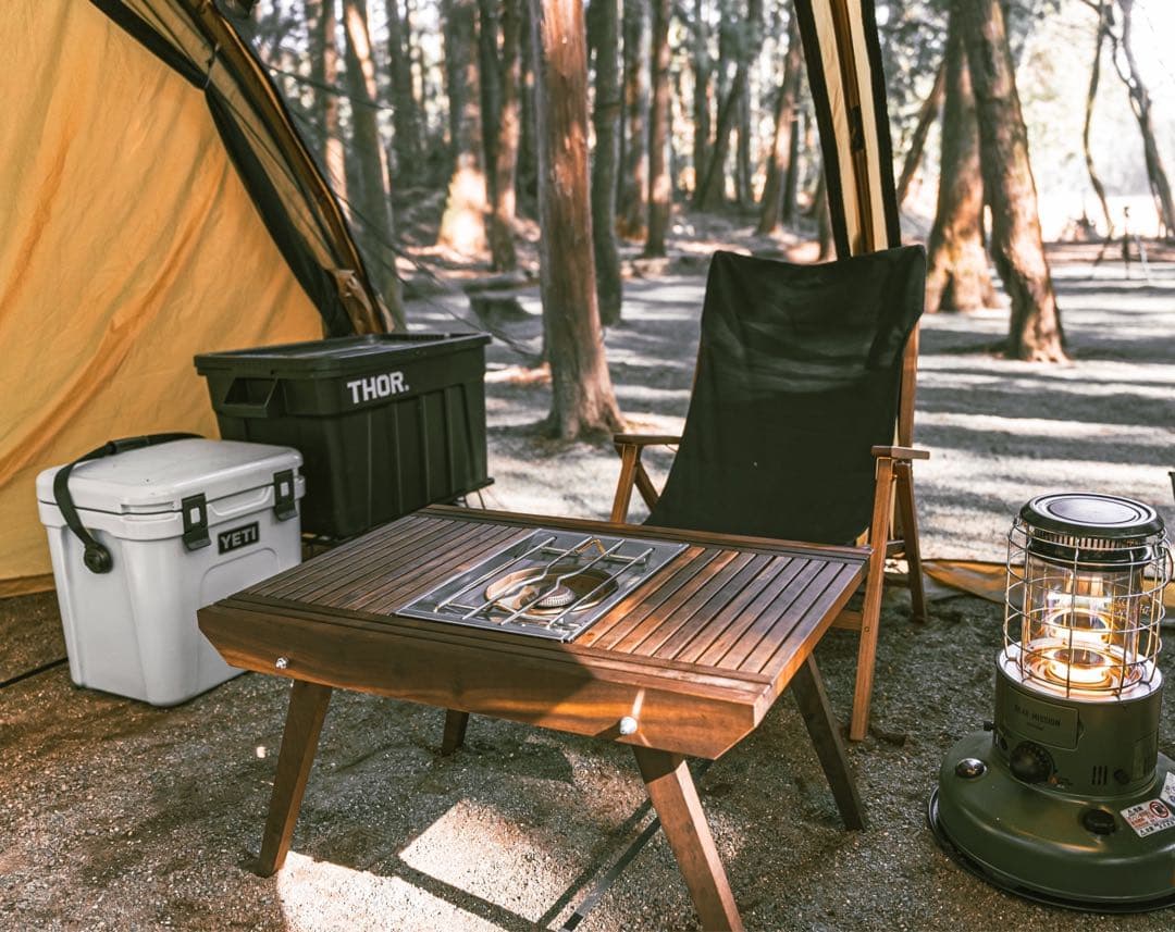 キャンプテーブル　アウトドアテーブル　ウォルナット　日本製