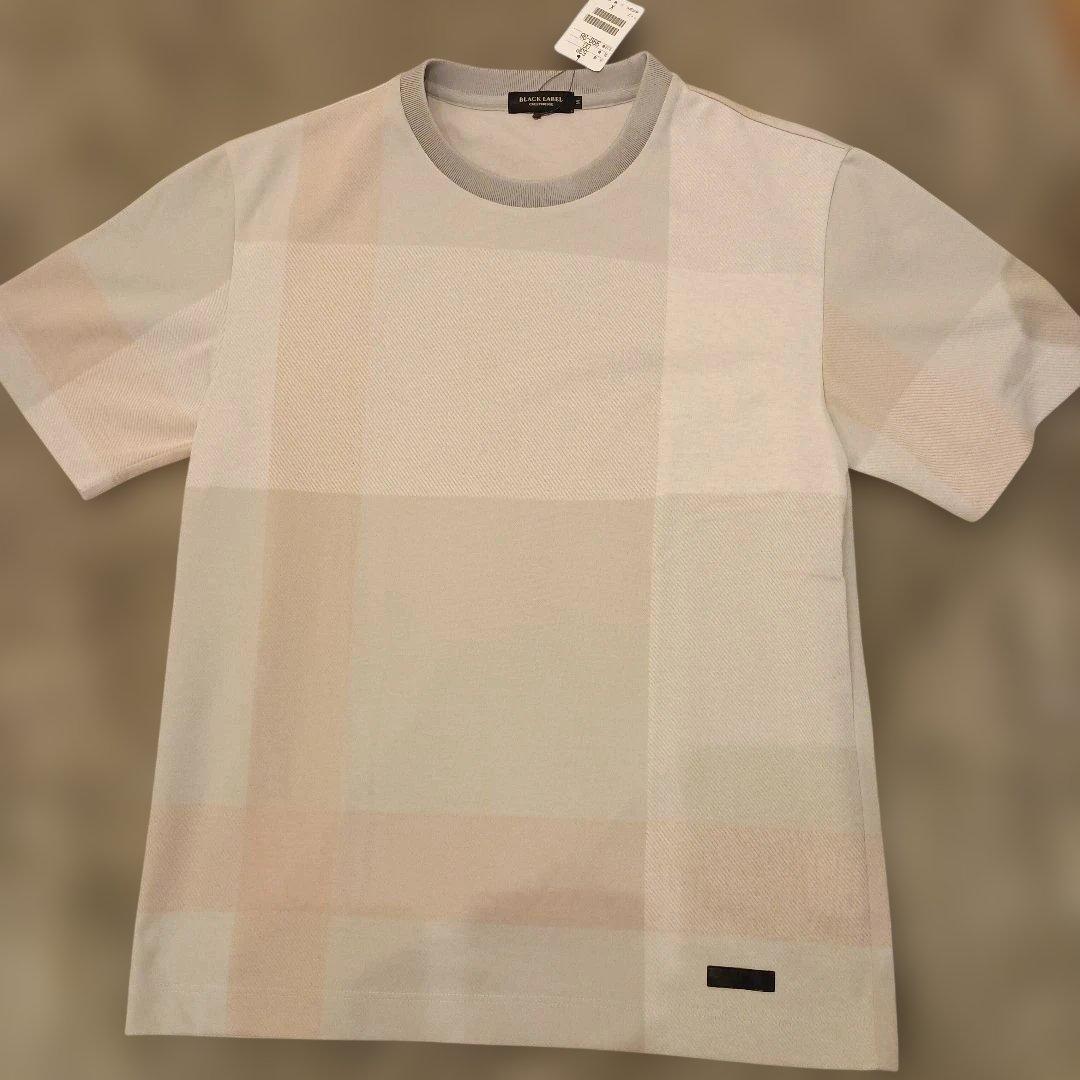 BLACK LABEL チェック柄 Tシャツ ベージュ