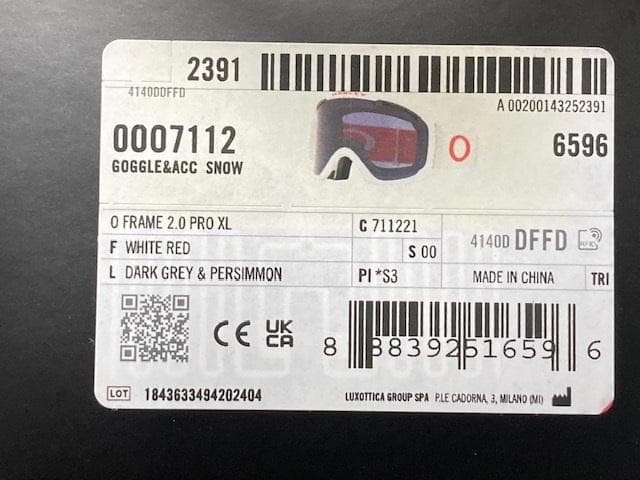 オークリー O-Frame 2.0 PRO XL(L)7112-21 ゴーグル