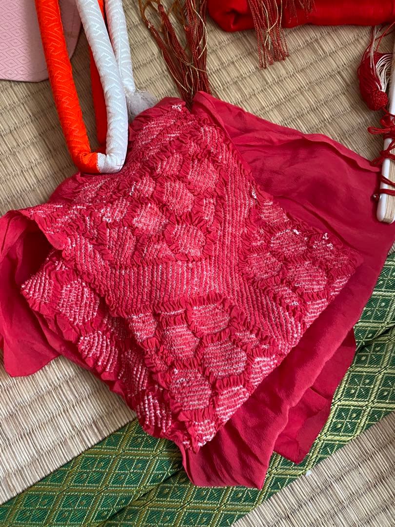 七五三用花柄着物と小物セット