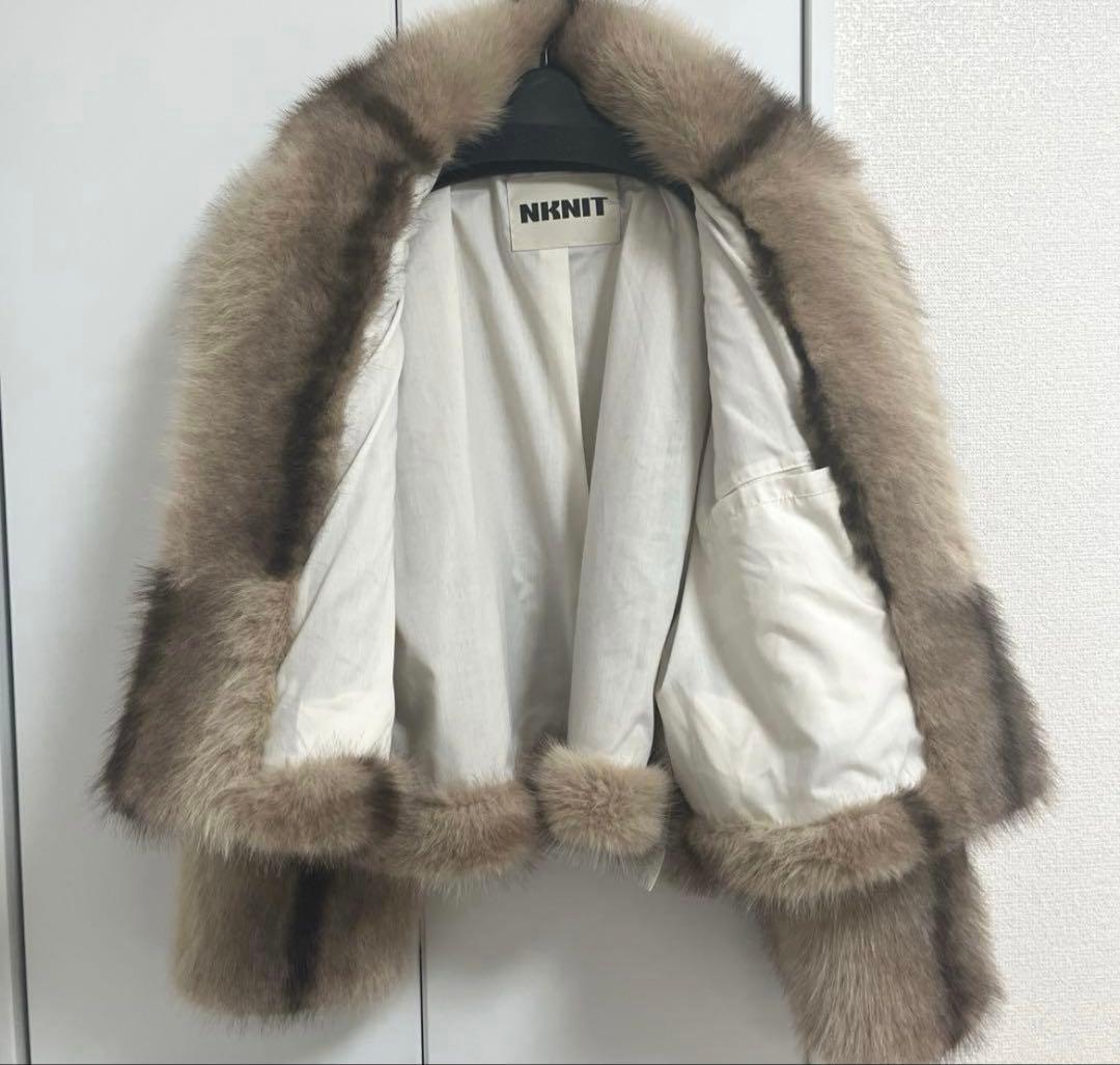 NKNIT/vegan fur big jacket【short】