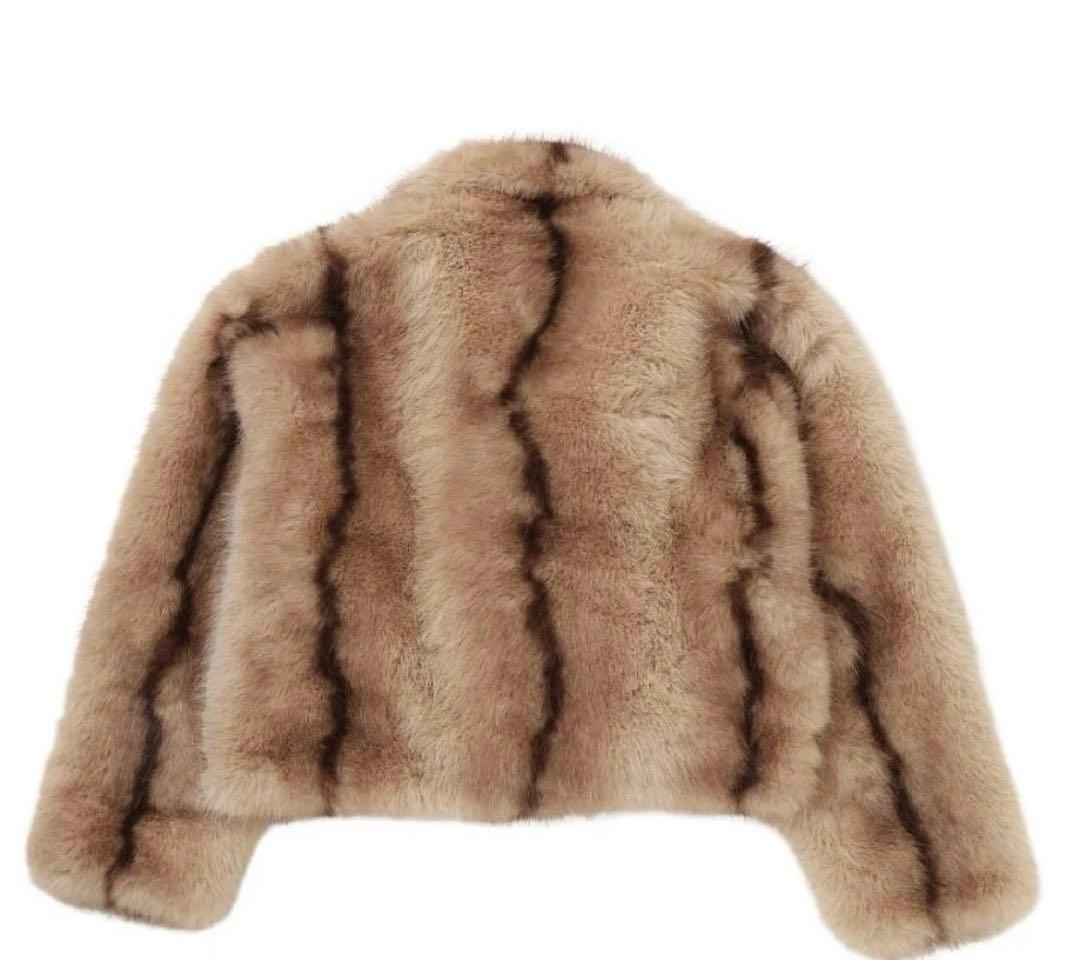 NKNIT/vegan fur big jacket【short】