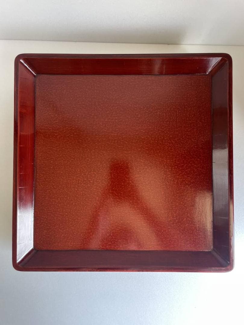 ②後藤塗 木製漆器 四方盆 五客 お盆 正方盆 70